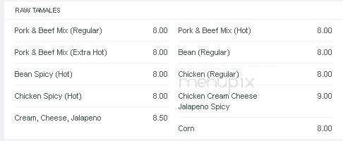 Rosie's Tamales - Robstown, TX menu_pic