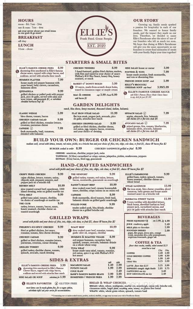 Ellie's Farmhouse - Methuen, MA menu_pic
