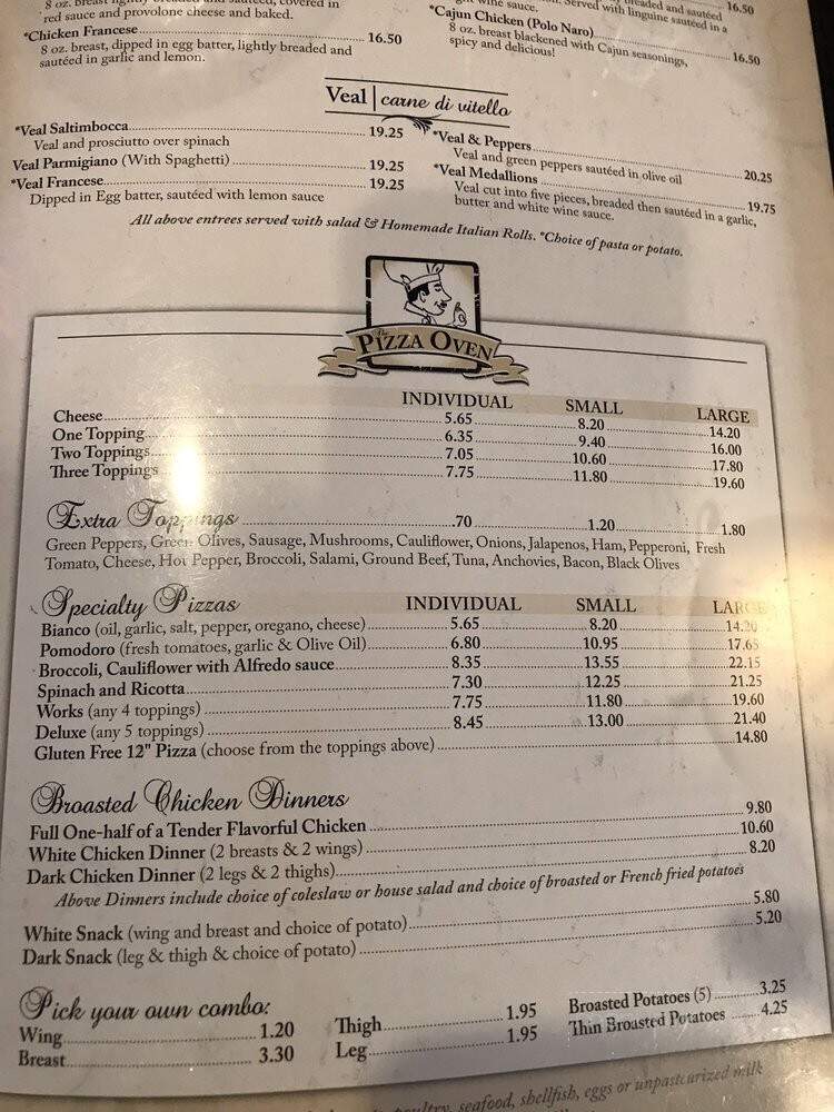 Papa Bear's Italian Restaurant - Canton, OH menu_pic