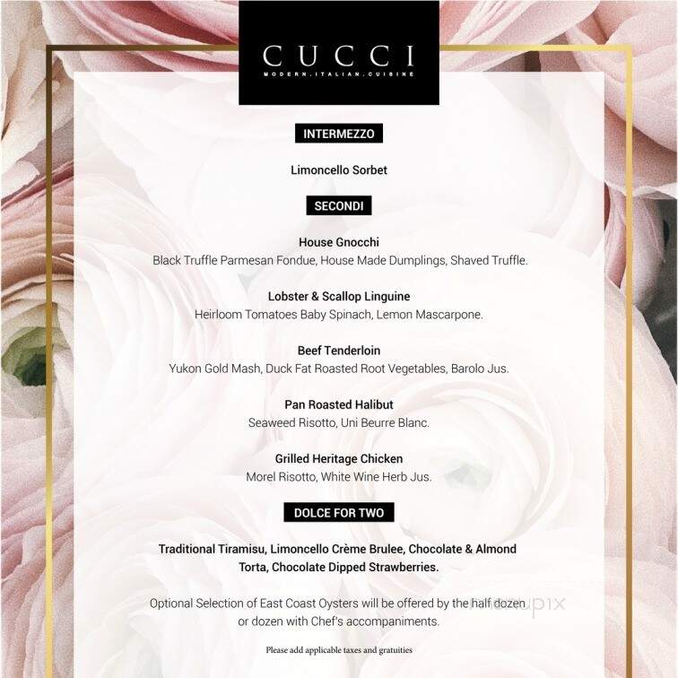 Cucci - Oakville, ON menu_pic