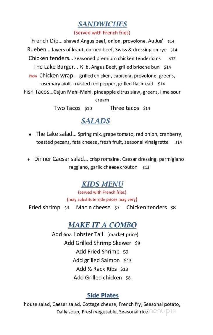 Fisher Lake Inn - Three Rivers, MI menu_pic