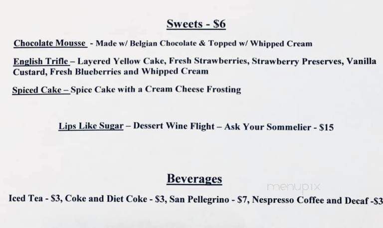 Solo Vino Wine Parlor - Aiken, SC menu_pic