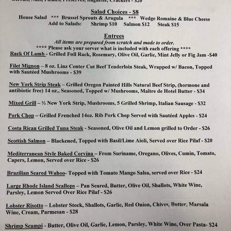 Solo Vino Wine Parlor - Aiken, SC menu_pic