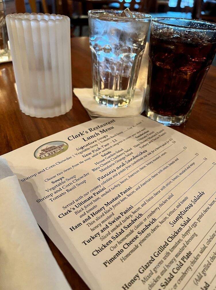 Clark's Restaurant - Santee, SC menu_pic