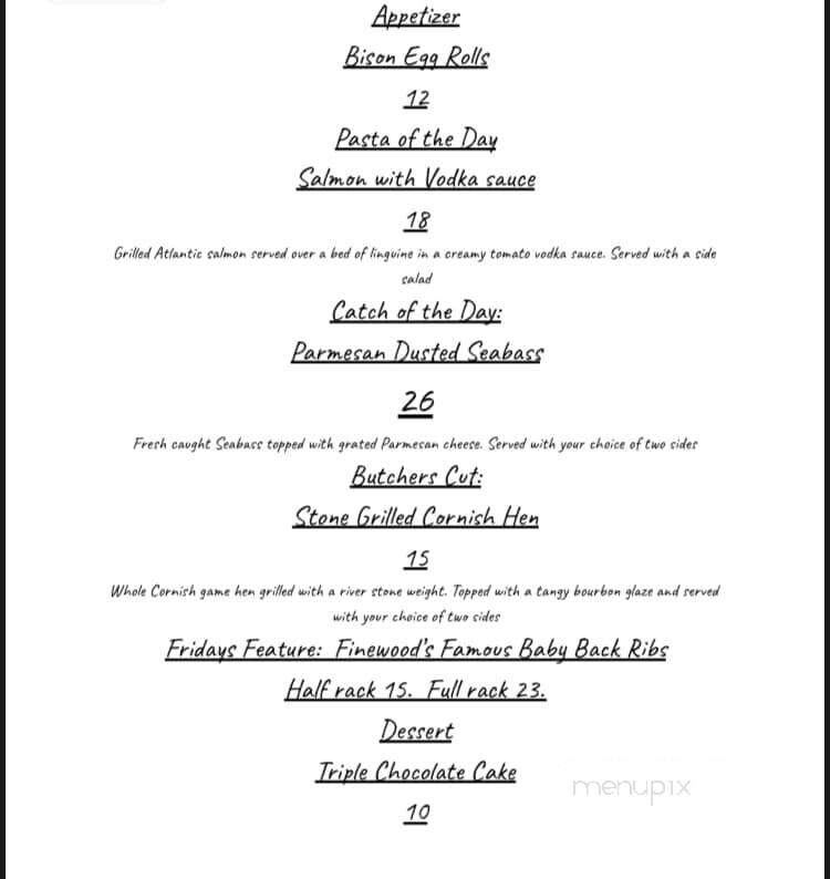 River Wild - Mount Gilead, NC menu_pic