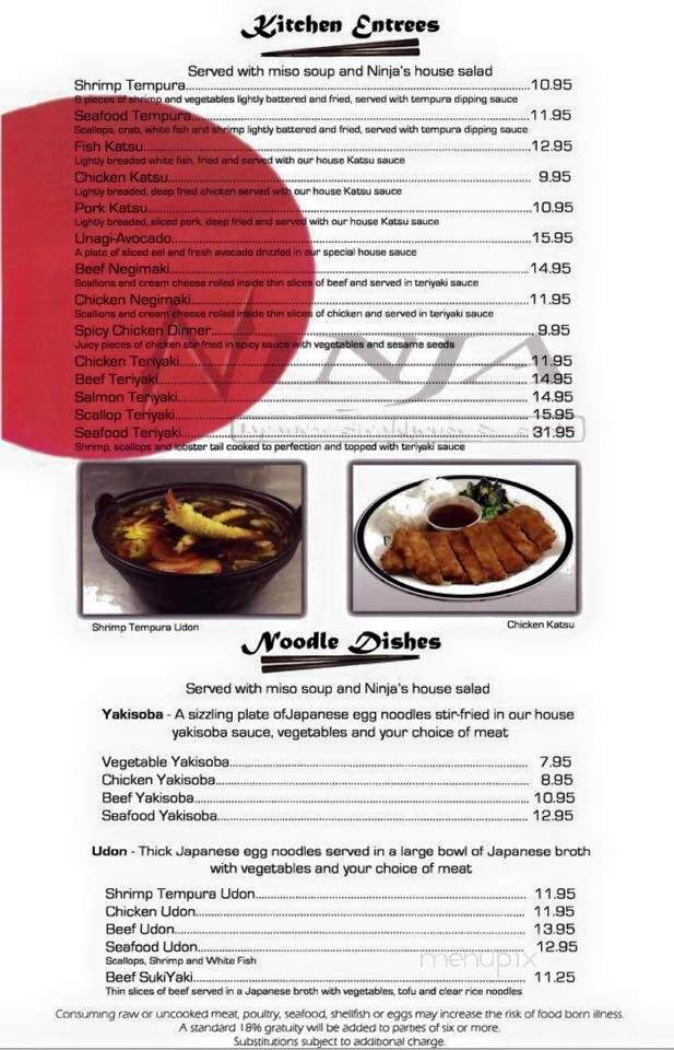 Ninja - Cedar City, UT menu_pic
