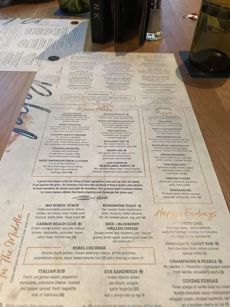 Rebel Food & Drink - Edmonton, AB menu_pic