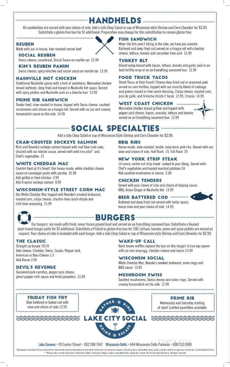 Lake City Social - Lake Geneva, WI menu_pic