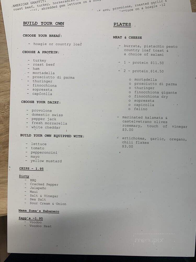 MOTO Delicatessen - Fresno, CA menu_pic