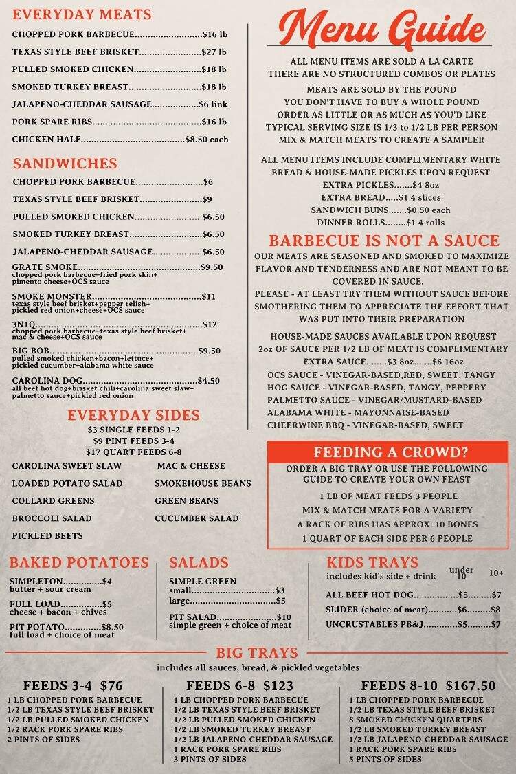 Old Colony Smokehouse - Edenton, NC menu_pic