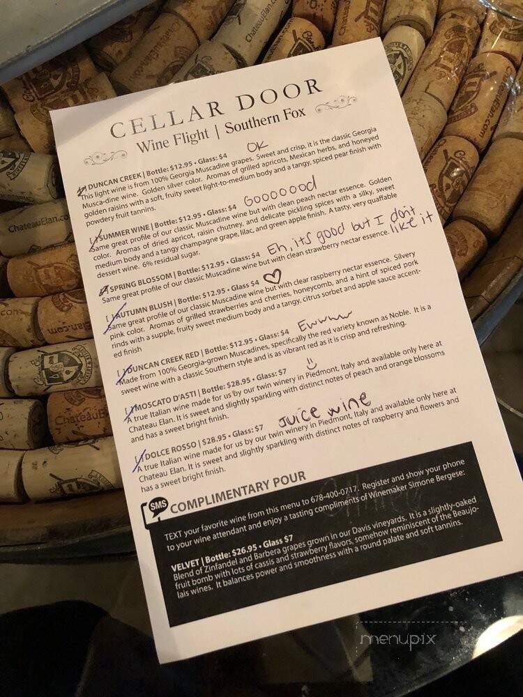 Chateau Elan Winery & Resort - Braselton, GA menu_pic