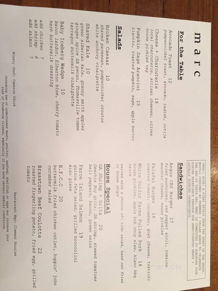 Chateau Elan Winery & Resort - Braselton, GA menu_pic