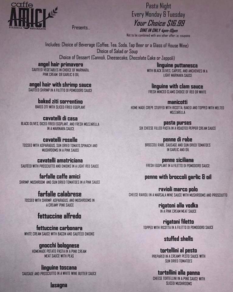 Caffe Amici - Selden, NY menu_pic