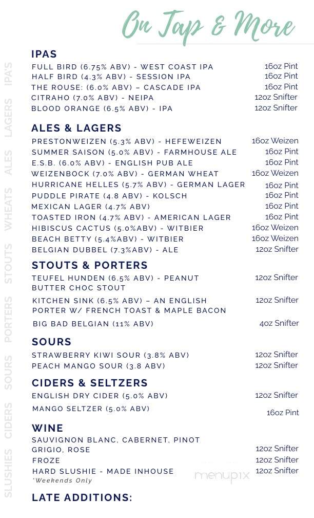 Bayboro Brewing - St. Petersburg, FL menu_pic