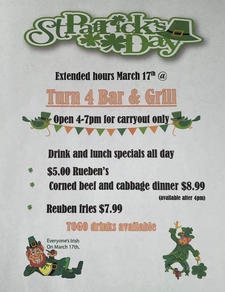 Turn 4 Bar & Grill - Orwell, OH menu_pic