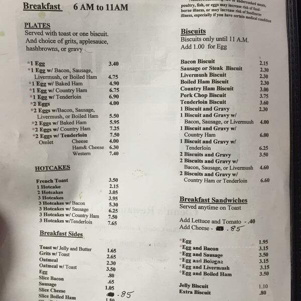 Glenn's Restaurant - Wilkesboro, NC menu_pic