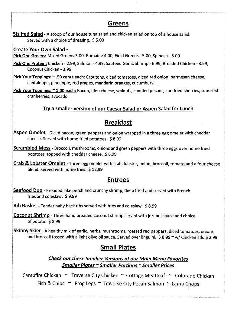 Aspen Restaurant & Bar - Macomb, MI menu_pic