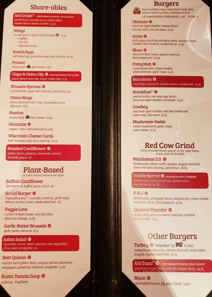 Red Cow - St. Paul, MN menu_pic