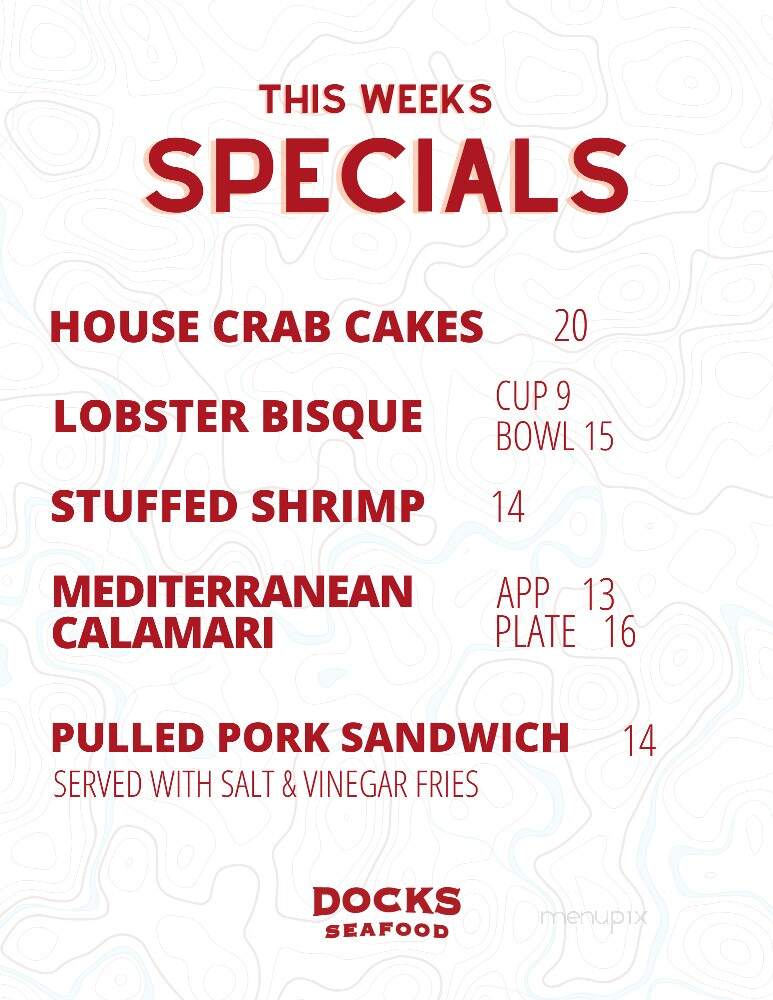 Docks Seafood - South Portland, ME menu_pic