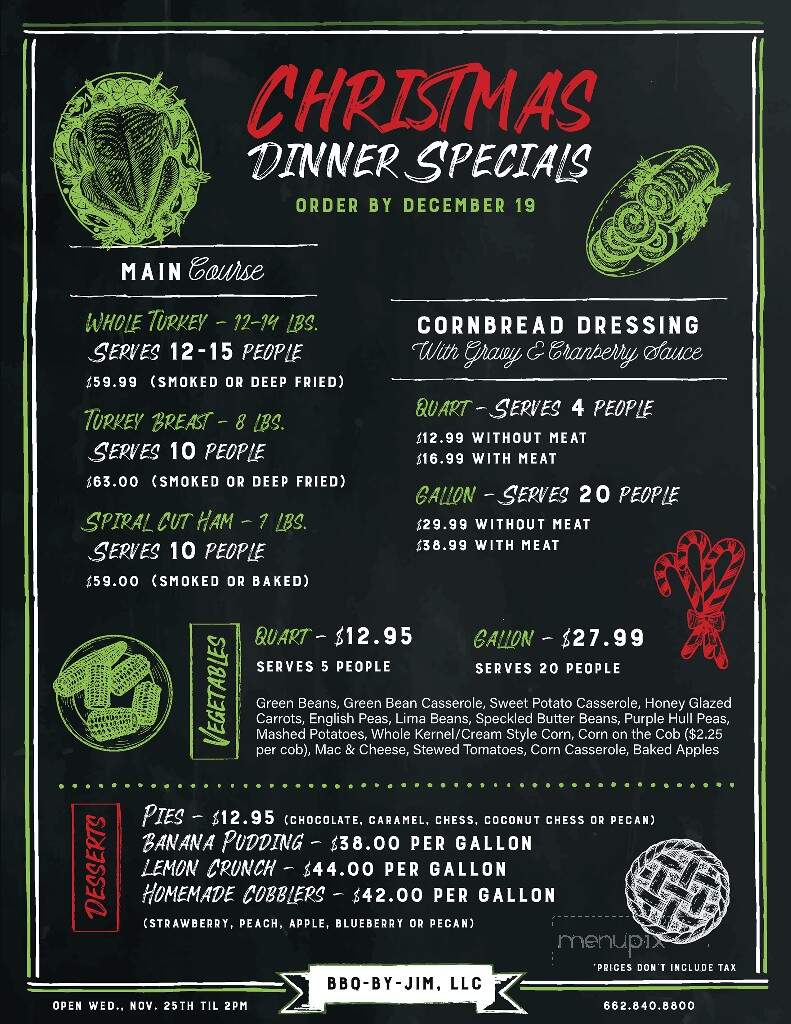 Bar-B-Q By Jim - Tupelo, MS menu_pic