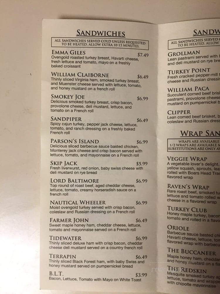 Lovepoint Deli Wine & Spirits - Stevensville, MD menu_pic