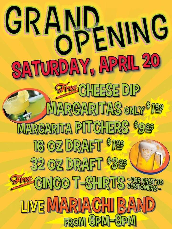Cinco de Mayo Mexican Restaurant - Hendersonville, TN menu_pic