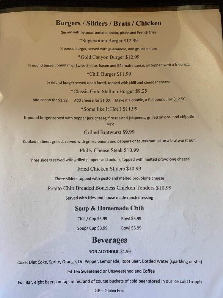 Gold Stallion Restaurant - Gold Canyon, AZ