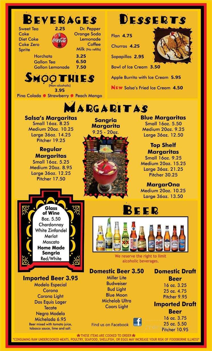 Salsa's Mexican Restaurant - Dublin, GA menu_pic