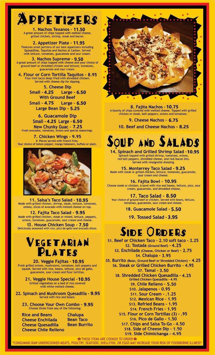 Salsa's Mexican Restaurant - Dublin, GA menu_pic