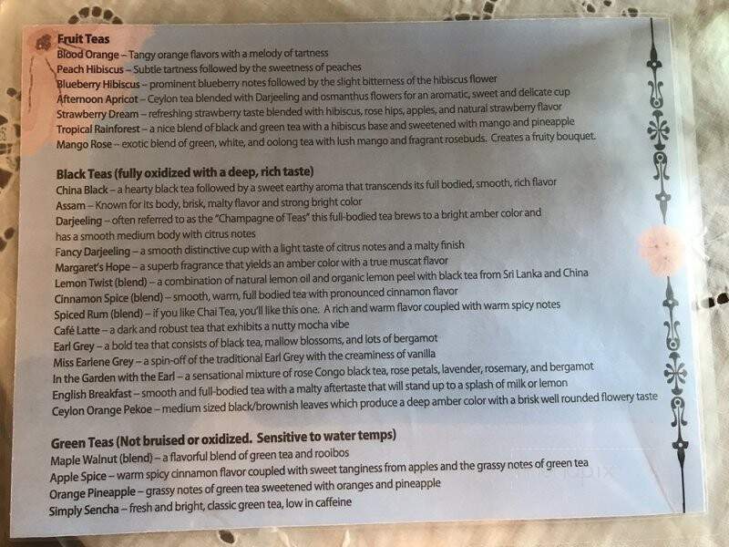 A Southern Cup Fine Teas - Hendersonville, NC menu_pic