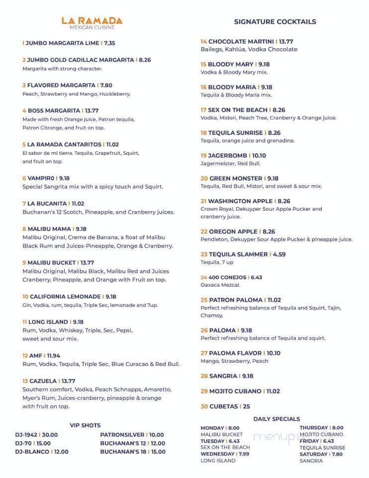 La Ramada - Walla Walla, WA menu_pic