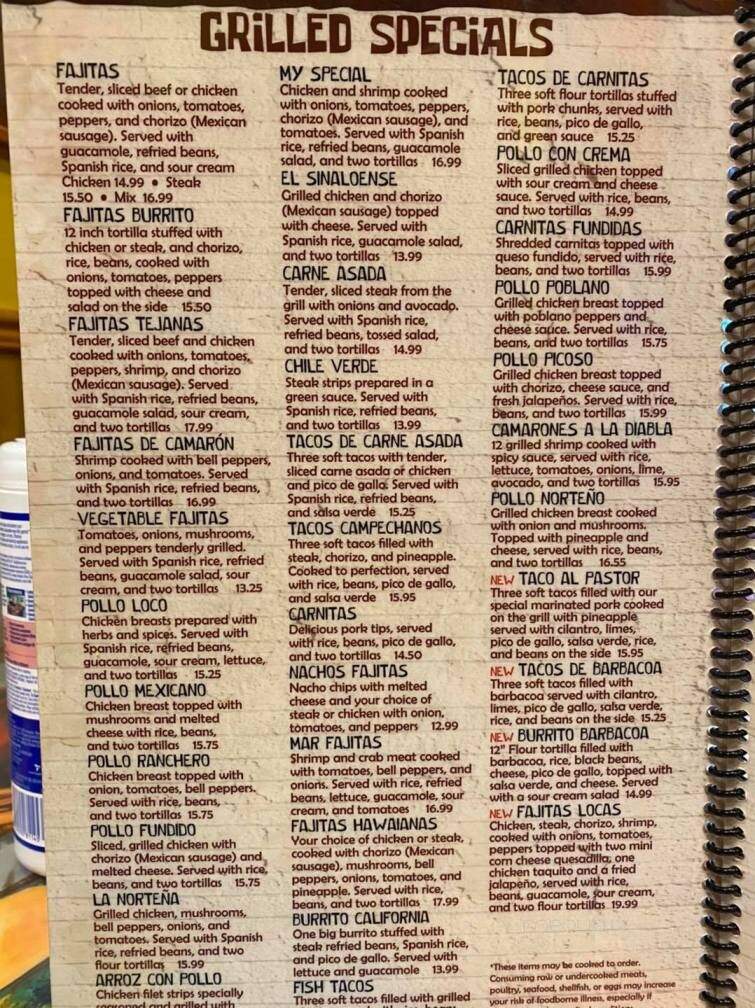 El Canelo - Hamburg, NY menu_pic