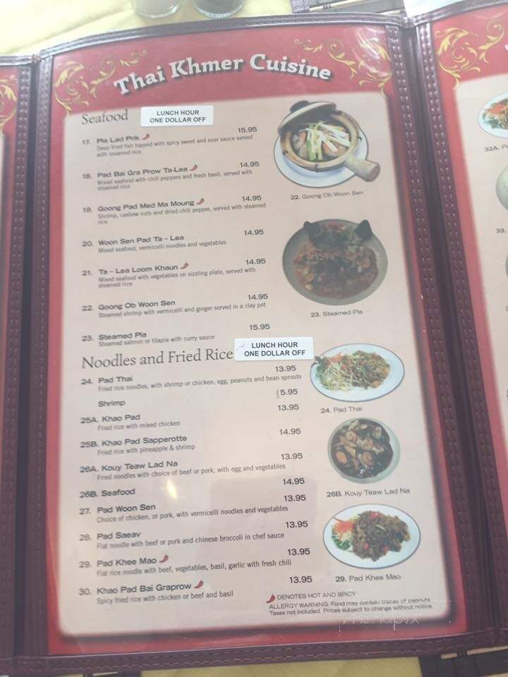 Thai Khmer Cuisine - Cornwall, ON menu_pic