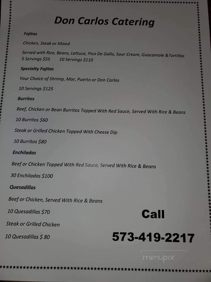 Don Carlos - Chaffee, MO menu_pic