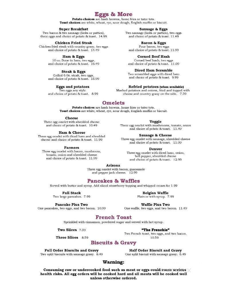Mountain Quail Cafe - Quartzsite, AZ menu_pic