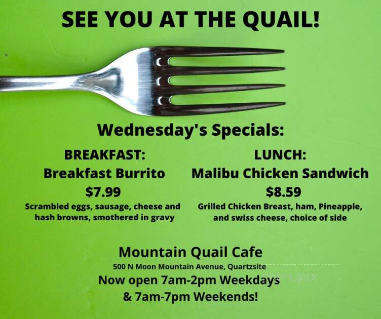 Mountain Quail Cafe - Quartzsite, AZ