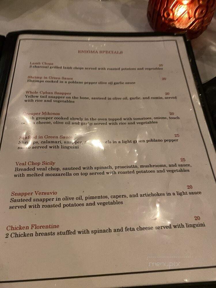 Enigma Bistro - Delray Beach, FL menu_pic