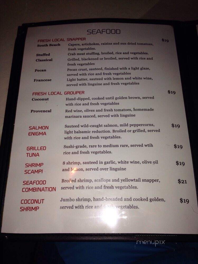 Enigma Bistro - Delray Beach, FL menu_pic