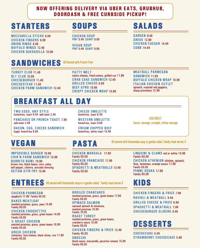 Olga's Diner - Marlton, NJ menu_pic