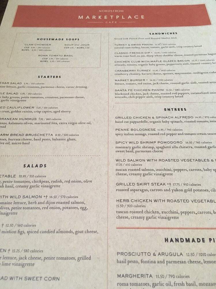 Nordstrom's Marketplace Cafe - Pittsburgh, PA menu_pic