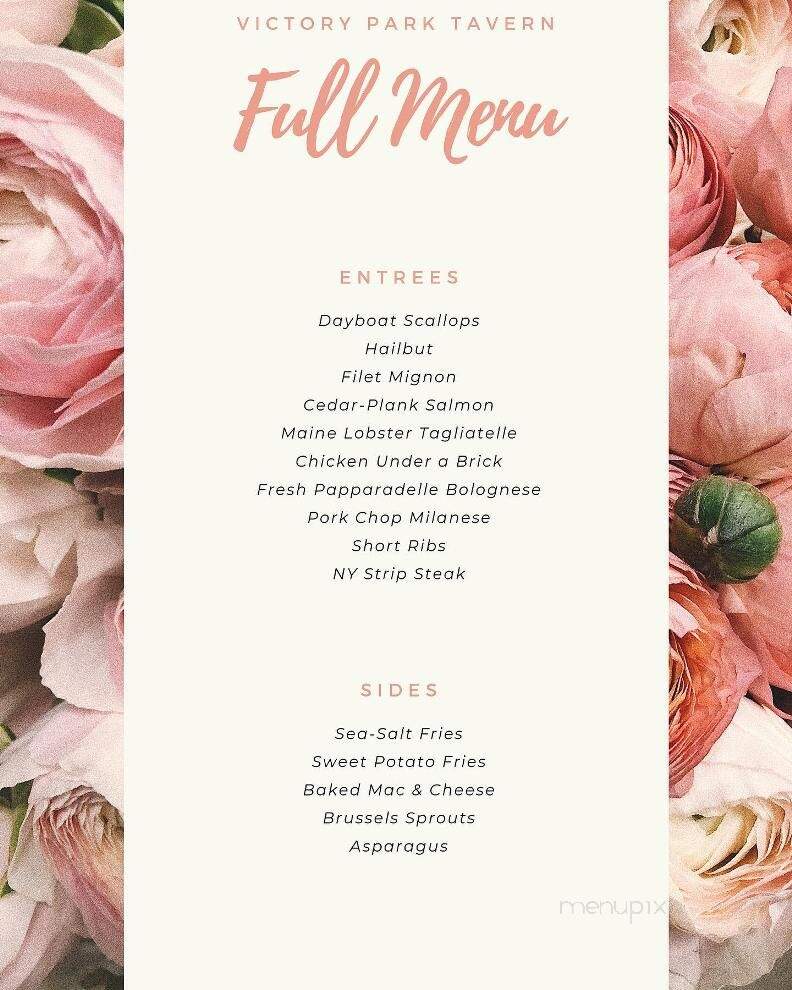 Victory Park Tavern - Rumson, NJ menu_pic