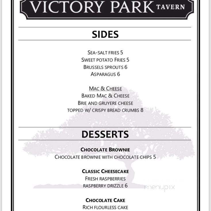 Victory Park Tavern - Rumson, NJ menu_pic