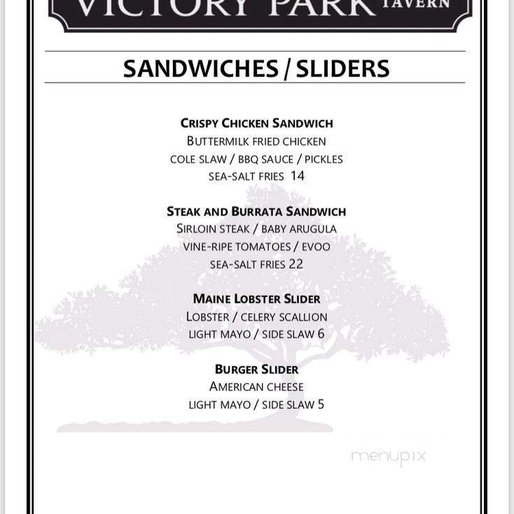 Victory Park Tavern - Rumson, NJ menu_pic