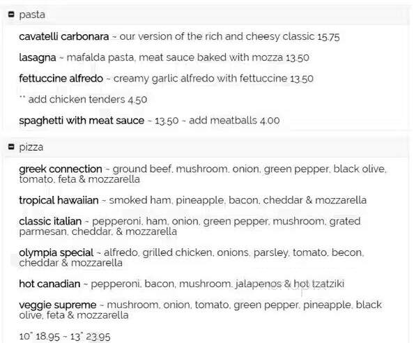 Olympia Diner - Winnipeg, MB menu_pic