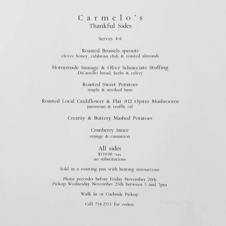 Carmelo's Coat Of Arms Restaurant - Lewiston, NY menu_pic