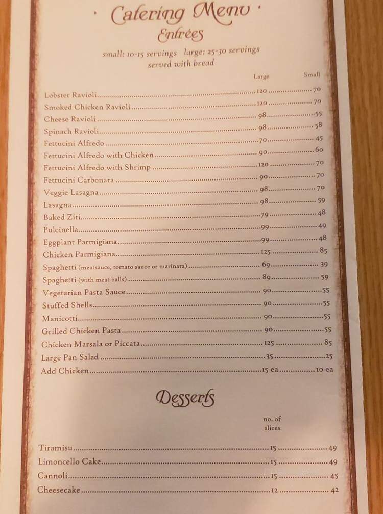 Positano - Asheboro, NC menu_pic