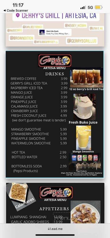 Gerry's Grill - Artesia, CA menu_pic