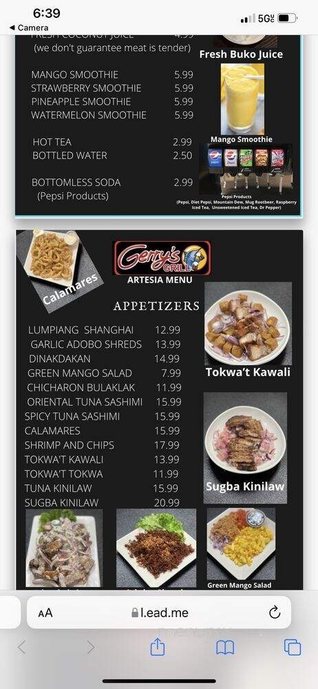 Gerry's Grill - Artesia, CA menu_pic
