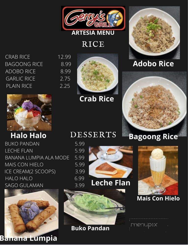 Gerry's Grill - Artesia, CA menu_pic