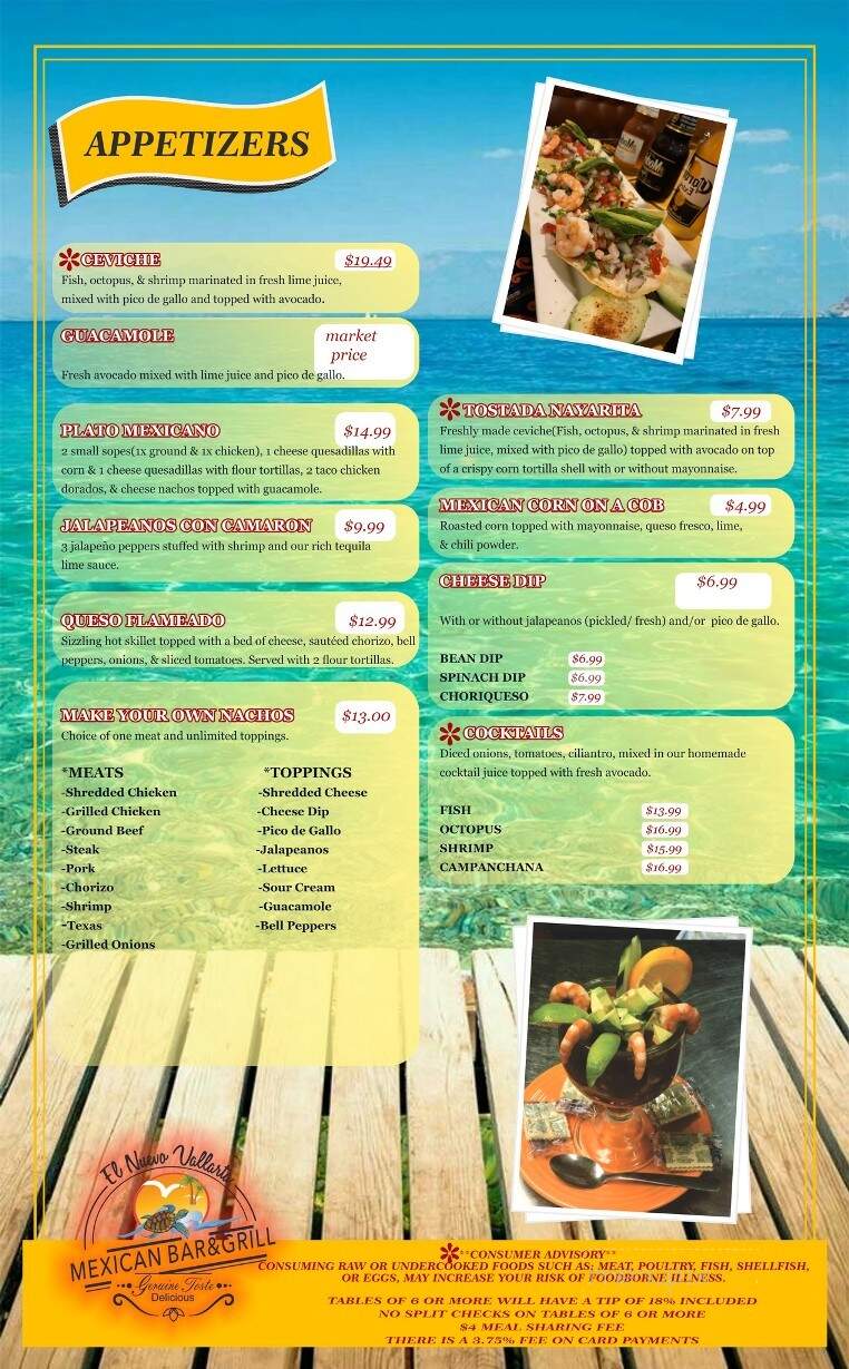 El Nuevo Vallarta Bluffton - Bluffton, SC menu_pic